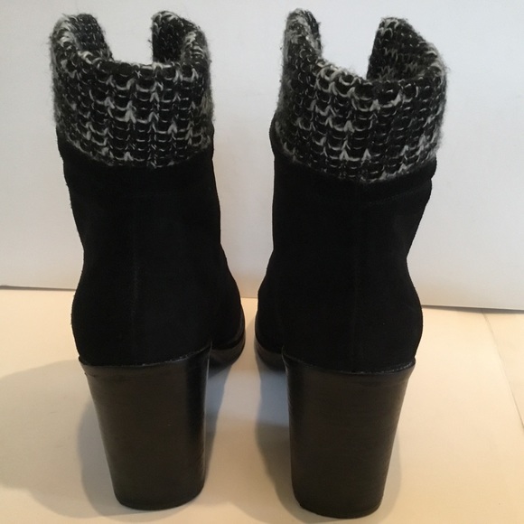 Chinese Laundry Black Suede Marvel Boot front zipper knit cuff - Picture 5 of 8